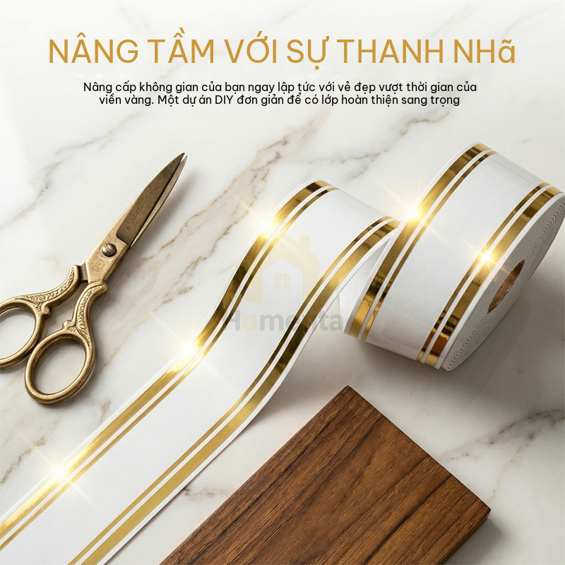 Miếng Dán Chân Tường Cuộn 5m Phào Nẹp Xốp PVC Chống Nước, Chống Dầu Mỡ, Dễ Lau Chùi, Keo Tự Dính Chắc, KT 10cm