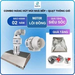 [XUẤT VAT] Combo Quạt Hút Mùi Thông Gió Nefa Và Máng Hút Mùi Bếp Inox Hút Sạch Các Mùi Hôi, Dầu Mỡ, Khói Bụi Nhanh Chóng — ảnh 1