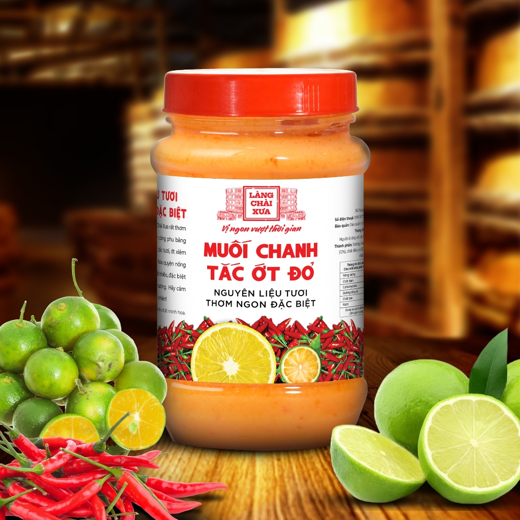Muối chanh tắc ớt đỏ hủ nhựa 260g nguyên liệu tươi ngon đặc biệt Trang Trại Sạch Thôn Xanh Farm