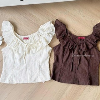 (HAVANA) Áo babydoll ROSI hoa nhỏ cột nơ AO799