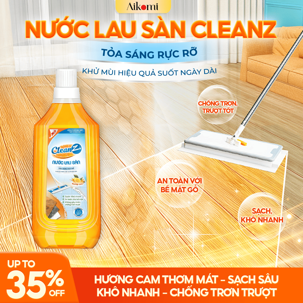 [XẢ KHO] Nước Lau Sàn CleanZ Chiết Xuất Thiên Nhiên Sạch Bóng, Thơm Lâu, Lành Tính Cho Da (1L)