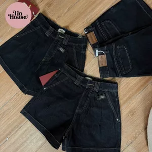 Quần Short Jean Nữ Dài 37cm Thêu Túi Sau – Quần Short Jean Lưng Cao, Form Đẹp, Dễ Phối Đồ