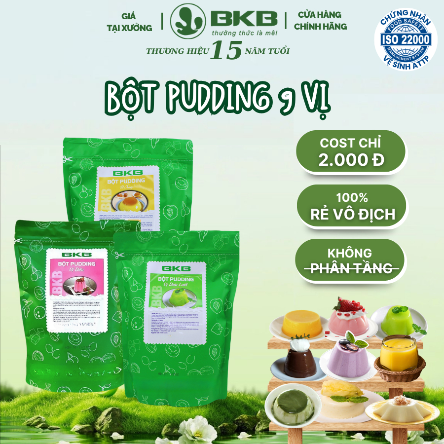 Bột Pudding BKB có 9 vị siêu ngon hấp dẫn gói 1kg có sẵn | Shopee Việt Nam