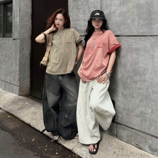 [SẢN PHẨM MỚI] Áo Thun Wash PREMIUM Thêu Chữ Free Size Unisex Nam Nữ Nhiều Màu SSSTORE.Aesthetic