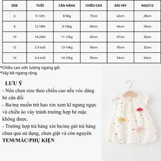 Váy bé gái 9th-4 tuổi thời trang trẻ em mùa hè dáng bí cây nấm phong cách Hàn D1298