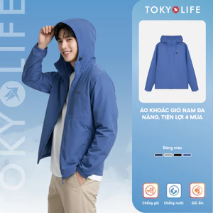 Áo khoác gió nam dài tay hai lớp cản gió TOKYOLIFE thiết kế thời trang kiểu dáng mỏng nhẹ mềm mại dễ phối 40002352