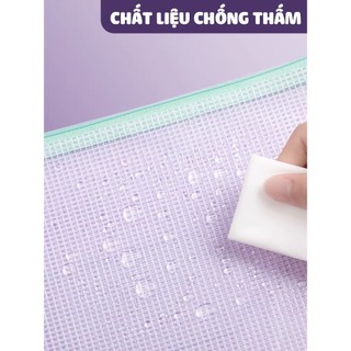 Túi Khóa Kéo A4/A3  PVC Lưới - Túi Đựng Tài Liệu Văn Phòng Đa Năng, Bảo Vệ Hồ Sơ Khỏi Bụi Bẩn