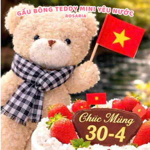 Gấu Bông Teddy Mini Đeo Khăn Caro Siêu Xinh – Mềm Mịn Cao Cấp, Quà Tặng Dễ Thương