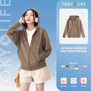 Áo khoác nỉ đa năng thời trang bốn mùa TOKYOLIFE chất nỉ mềm mại tạo cảm giác ấm áp và thoải mái khi mặc 40004135