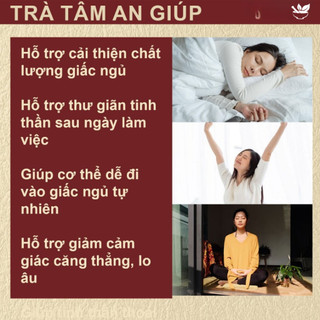 Trà Tâm An ngủ ngon - Hapufarm - Dễ Đi Vào Giấc Hơn với thảo mộc Thanh Tâm, Dưỡng Thần - Trạng Thái Ổn Định -Bịch 30 Lọc
