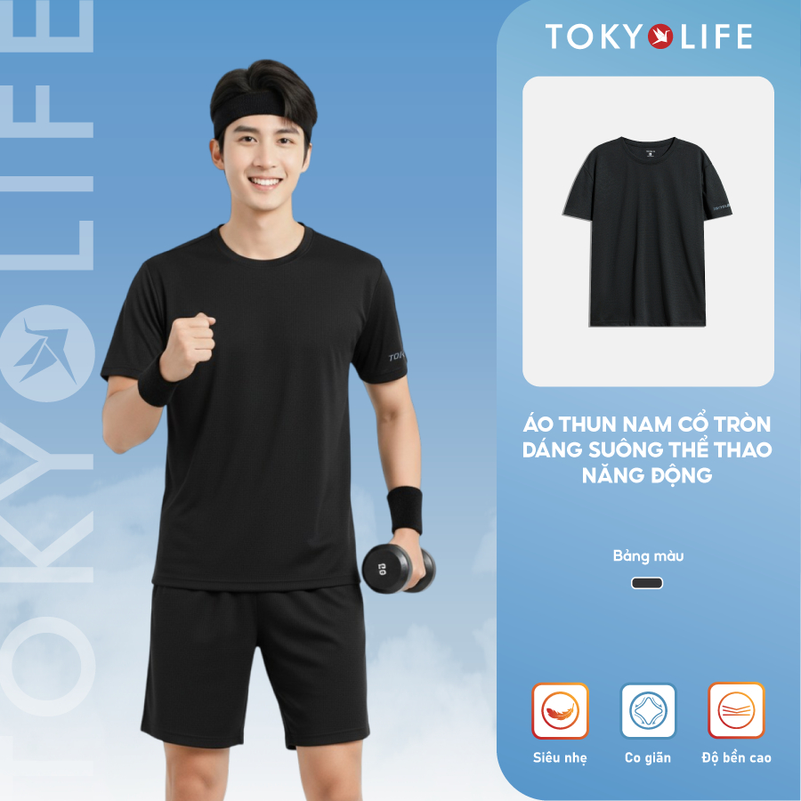 Áo thun NAM TOKYOLIFE chi tiết hình in trang trí chất thun lạnh co giãn thoáng mát 40004747