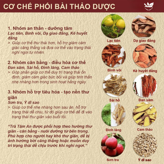 Trà Tâm An ngủ ngon - Hapufarm - Dễ Đi Vào Giấc Hơn với thảo mộc Thanh Tâm, Dưỡng Thần - Trạng Thái Ổn Định -Bịch 30 Lọc
