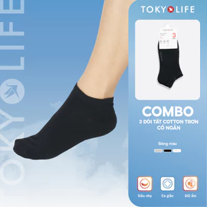 Pack 3 Tất chân Nữ TOKYOLIFE cổ ngắn mềm nhẹ giữ ấm kháng khuẩn 40000664