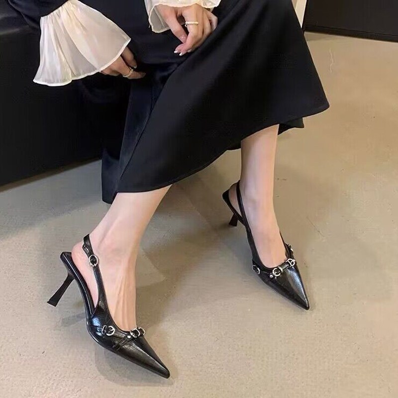 Giày Slingback Cao Gót 6cm Mũi Nhọn – Phong Cách Thanh Lịch Hiện Đại