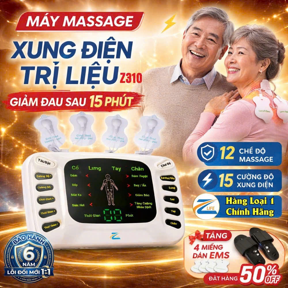 Máy xung điện toàn thân cao cấp YTK 309B, Máy massage xung điện châm cứu giảm đau 8 chế độ massage, 15 cấp cường độ