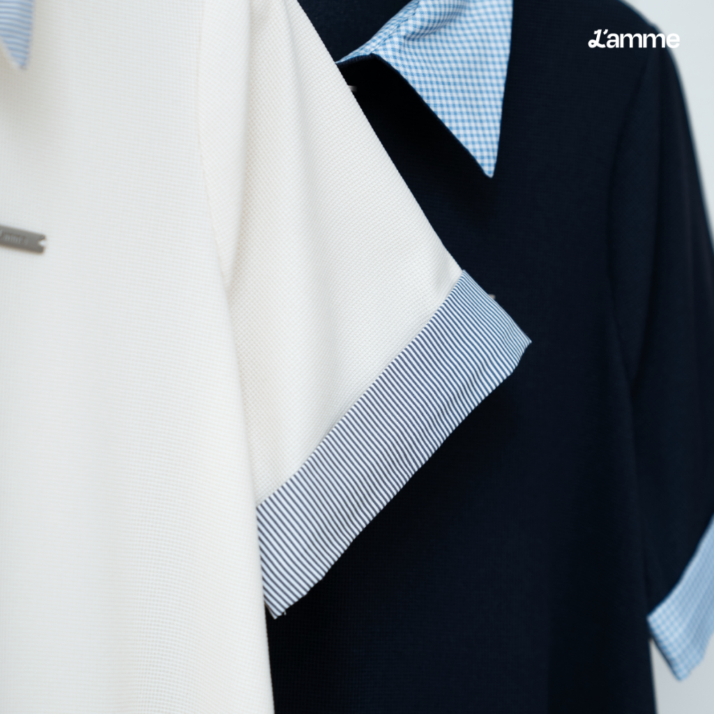 Váy bầu, đầm bầu dáng suông Remy Dress cổ polo kiểu basic, váy bầu mùa hè, đầm bầu thiết kế by L'AMME