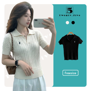 Áo Len Tay Ngắn Thiết Kế Cổ Bẻ Lịch Sự, Chất Liệu Co Giãn, Thoáng Mát, Form Freesize Dễ Mặc, Dễ Phối Đồ 6860