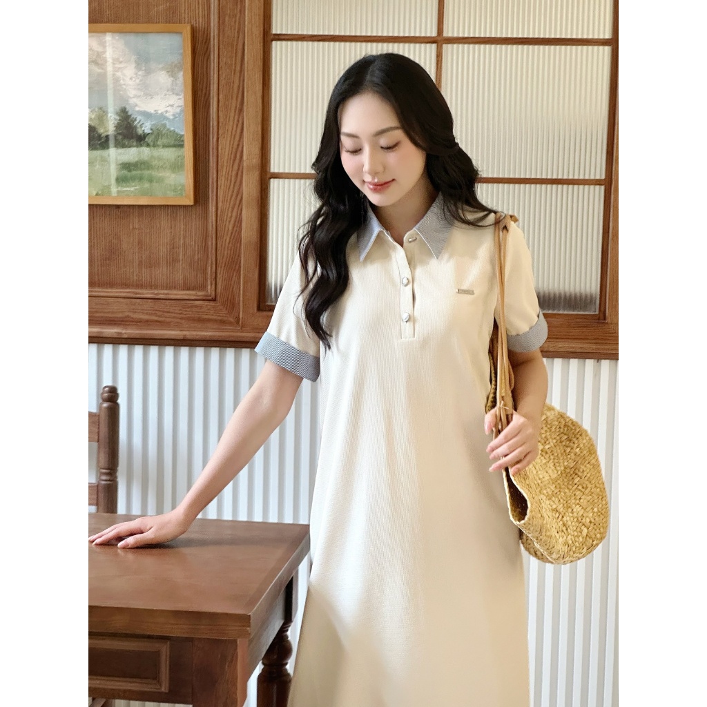 Váy bầu, đầm bầu dáng suông Remy Dress cổ polo kiểu basic, váy bầu mùa hè, đầm bầu thiết kế by L'AMME