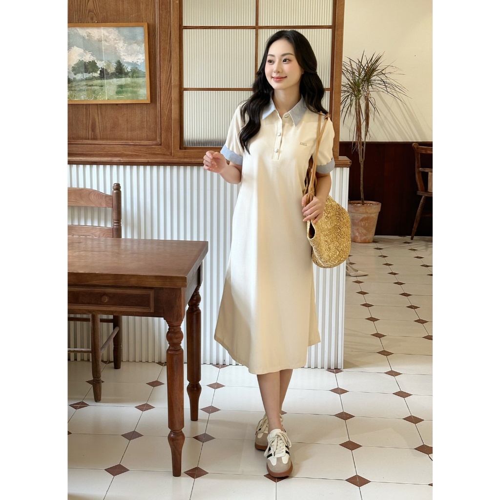 Váy bầu, đầm bầu dáng suông Remy Dress cổ polo kiểu basic, váy bầu mùa hè, đầm bầu thiết kế by L'AMME