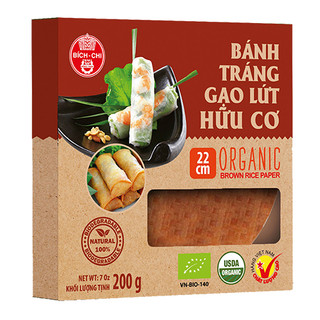 Bánh Tráng Gạo Lứt Hữu Cơ Bích Chi -  (F22-200gr/hộp) Thùng 20 Hộp