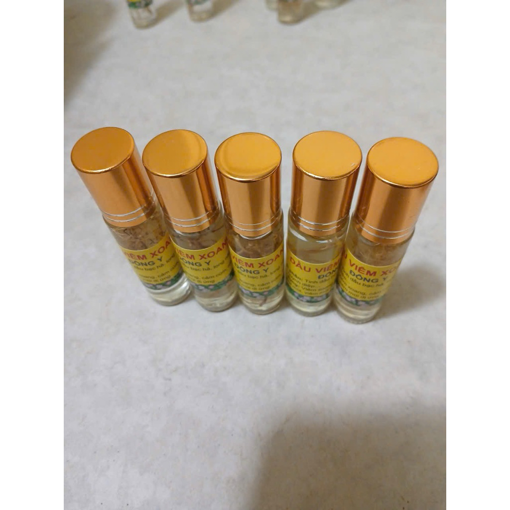 combo 10 chai lăn dầu viêm xoang màu trắng có rễ đông y hếu khâu 10ml