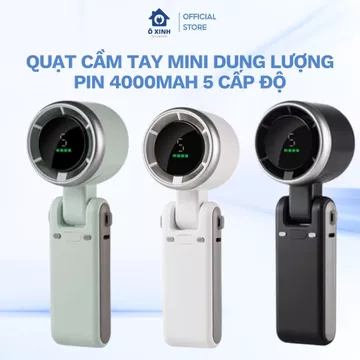 Quạt Cầm Tay Mini MG9 Tuabin Gió Dung Lượng Pin 4000mAh 5 Cấp Độ Gió Quạt Tích Điện Có Thể Gấp Gọn Màn Hình Hiển Thị Pin