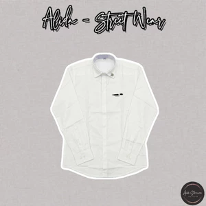 ⚡️[Hight Quality] Áo Sơ Mi Nam Nữ D10 White Shirts - Điểm Nhấn Tag Ở Cổ Phối Chữ Thêu Cao Cấp Loại 1
