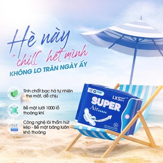 Băng vệ sinh LXSoft Super Air BỀ MẶT LƯỚI siêu mềm mại, mỏng nhẹ 1mm, siêu thấm hút và thoáng khí cho làn da nhạy cảm