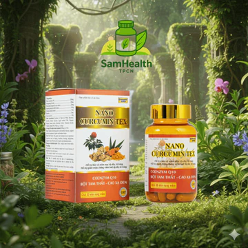Viên Uống NANO CURCUMIN TEX Nghệ Chai. Cao Xạ Đen, Giảm Viêm Loét Dạ Dày Tá Tràng, Đầy Hơi.(30 Viên)
