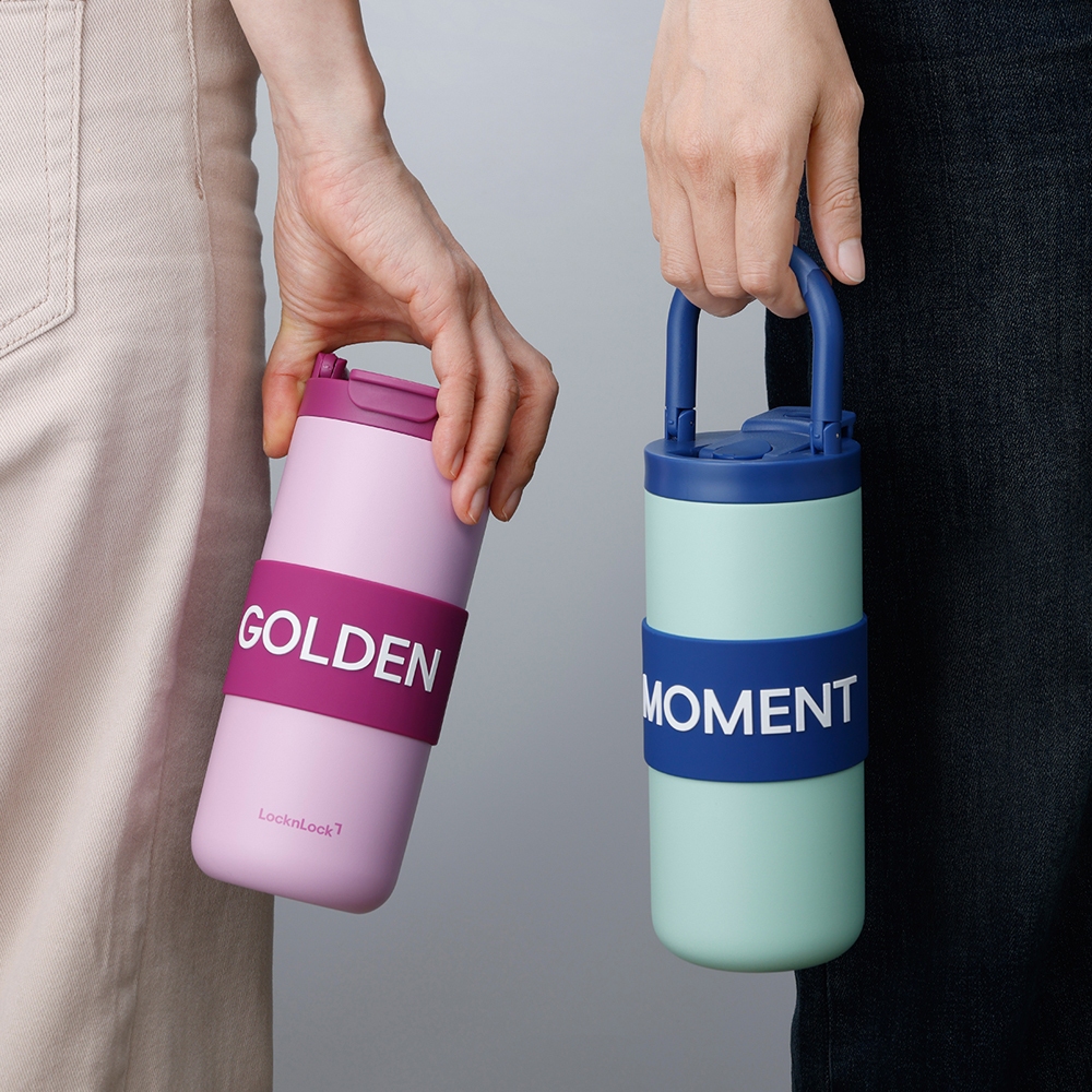 Bình Giữ Nhiệt LocknLock Fold Grip Tumbler LHC4435 420ML, LHC4436 550ML, Tay Cầm Gập - K-MALL