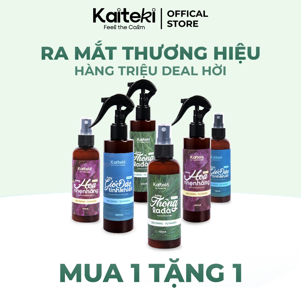 Xịt Thơm Phòng Kaiteki 200ml Thơm Lâu Khử Mùi Hiệu Quả, Nước Hoa Xịt Phòng Nano Bạc Chính Hãng