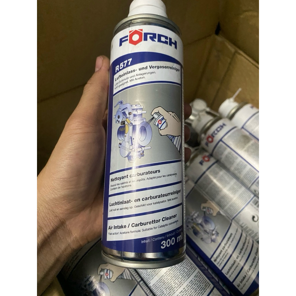 Chai Xịt Vệ Sinh Họng Ga, Bình Xăng Con Forch R577 - Làm Sạch Hệ Thống Nạp Khí Ô Tô, Xe Máy (300ml)