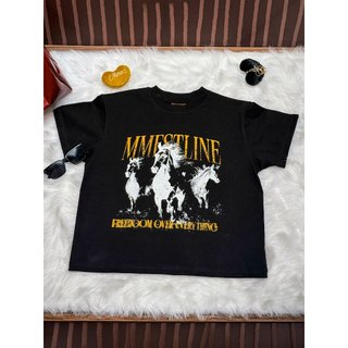 Áo thun "FREEDOM" MMESTLINE form Boxy in Lụa Vải Premium Cotton