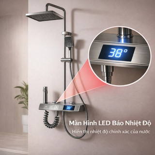 Bộ Sen Cây Tắm Đứng Bộ Vòi Sen Nước Nóng Và Lạnh Có Vòi Sen Tách Rời Sen Tắm Tăng Áp Cao Tiết Kiệm Nước