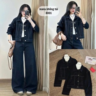 Áo Khoác Demin Ngắn Dáng Lửng, Áo Khoác Jean Nữa Dáng Ngắn Bò Xanh Chỉ Nổi Form Rộng Cá Tính Đi Học Đi Chơi