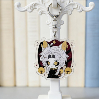 Dark Circus 5cm Layered Acrylic Keychain | Verdant Jester & Noble Pierrot | Clowncore Bag Accessory | Oddcore Anime Char