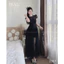 Đầm ren phối lưới dáng dài 2 màu đen trắng- chất đẹp, tôn dáng, mặc đi chơi, dự tiệc đều hợp