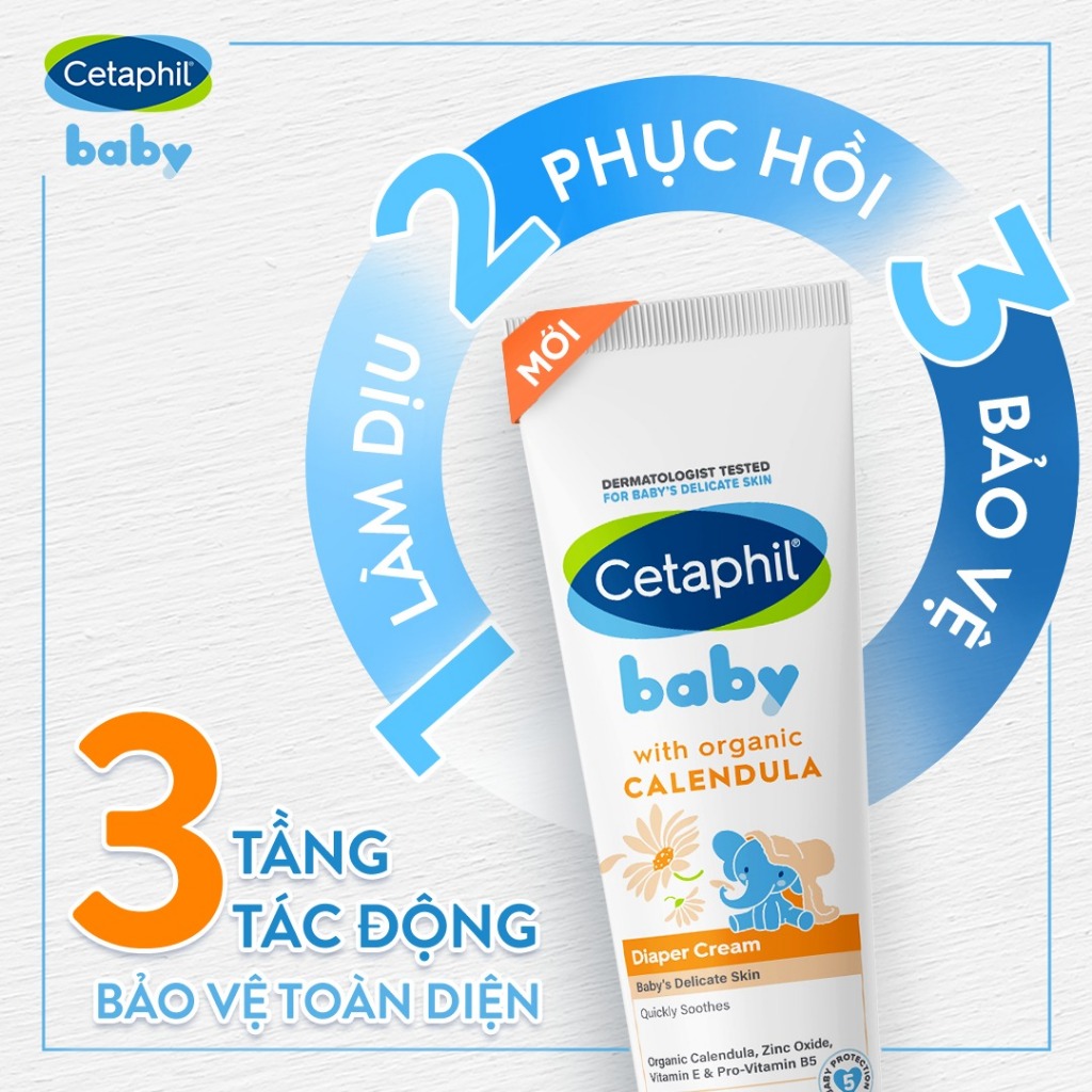 [HANNAH x CETAPHIL] Kem chống hăm tã dịu lành CETAPHIL BABY DIAPER CREAM CALENDULA 70G