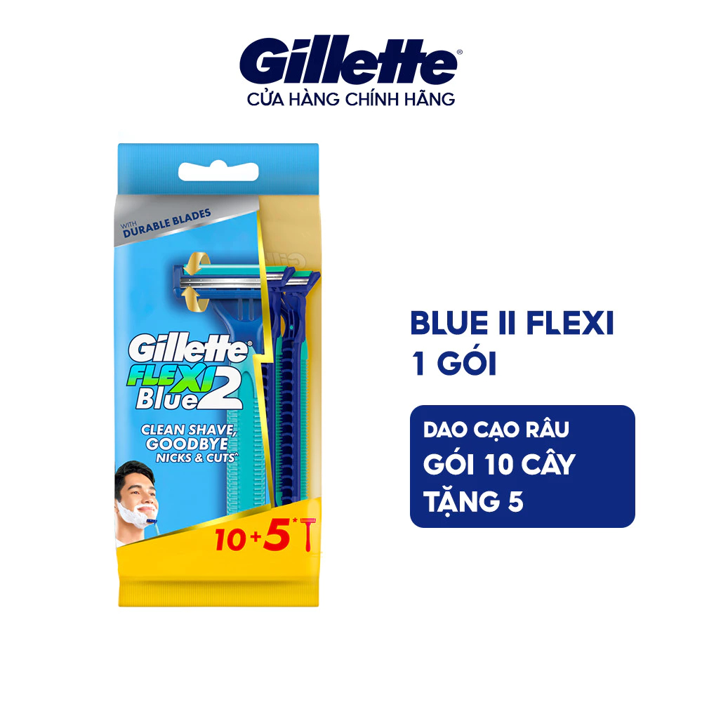 Dao Cạo Râu Gillette Blue Flexi 2- 5Cây Tặng 2Cây/10Cây Tặng 5Cây