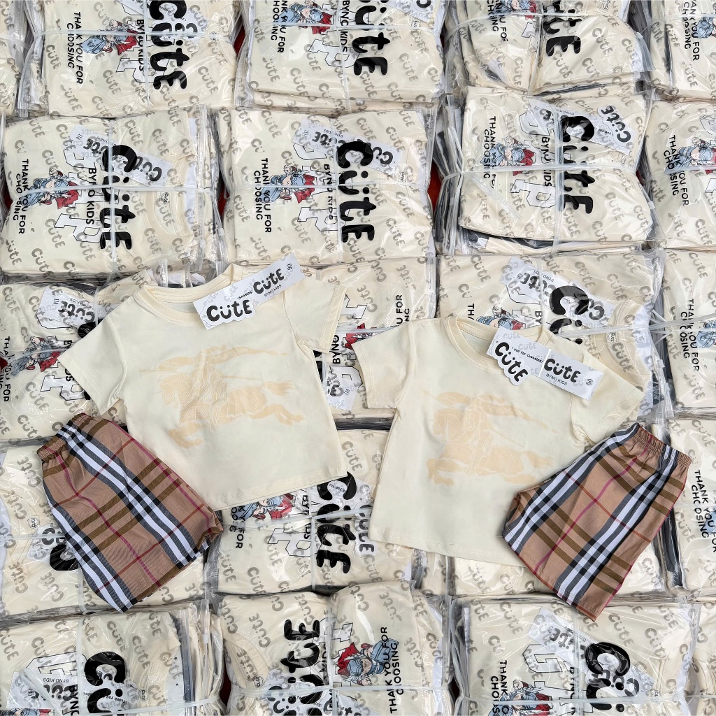 Set Đồ Bé Trai Áo In Hình+Quần Short Caro Cao Cấp,Bộ Quần Áo Bé Trai Mùa Hè7-17kg Style Hàn Quốc A03