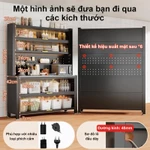 BMZAR Kệ Nhà Bếp Đa Năng Tấm bảng đục lỗ Tủ bếp có bánh xe Kệ tủ đa năng Thép cao cấp Chịu tải tối đa 500 kg — ảnh 6