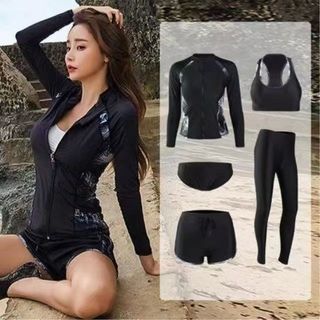 Đồ bơi nữ tay dài chống nắng set bơi nữ 5 món áo quần bikini legging co giãn tốt kín đáo đi biển chống UV