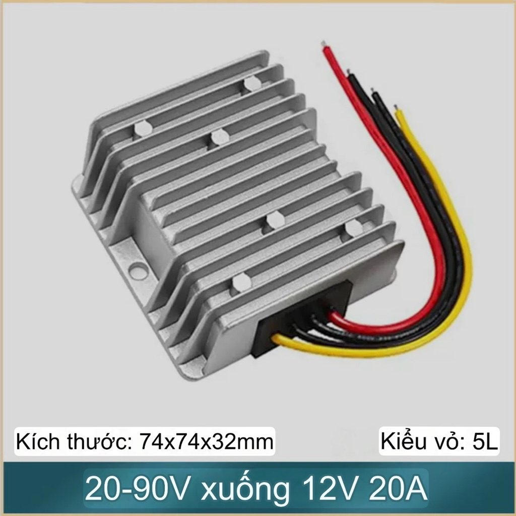 Bộ chuyển đổi nguồn xe điện cao cấp 20-90 về 12v