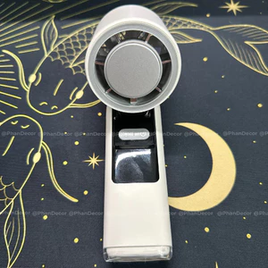Quạt Cầm Tay Mini Cao Cấp K801 Có Sò Lạnh 199 Cấp Độ Gió Con Lăn Tốc Độ Đèn LED Hiển Thị Pin 5000mAh