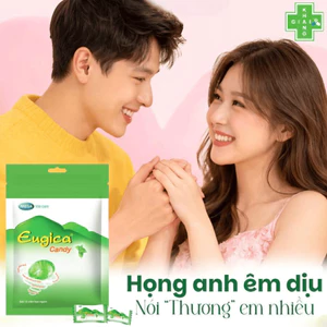 Kẹo ngậm thảo dược Eugica giúp ho cảm bay xa, hơi thở thơm tho và giọng nói trong veo (Túi zip 15 viên)