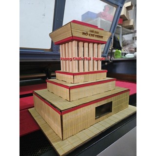 Mô hình lắp ghép Lăng Bác làm từ trúc và bìa carton. ngang 30cm và ngang 40cm 2026
