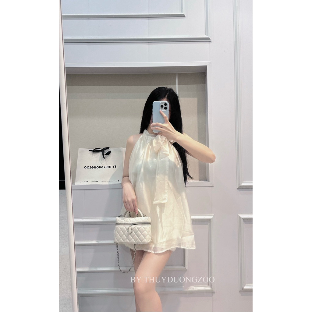 THUYDUONGZOO - ÁO YẾM BUỘC NƠ ĐIỆU TIỂU THƯ CHẤT TƠ LỤA