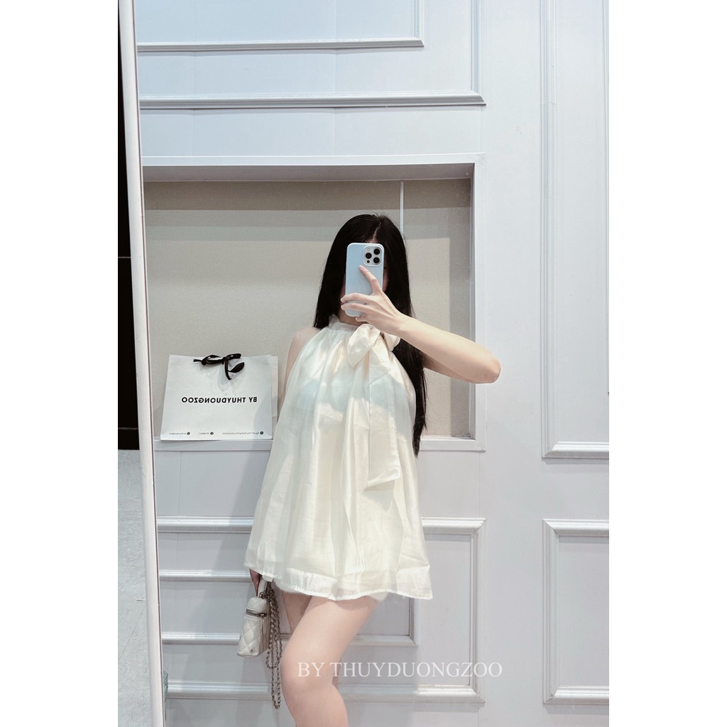 THUYDUONGZOO - ÁO YẾM BUỘC NƠ ĐIỆU TIỂU THƯ CHẤT TƠ LỤA