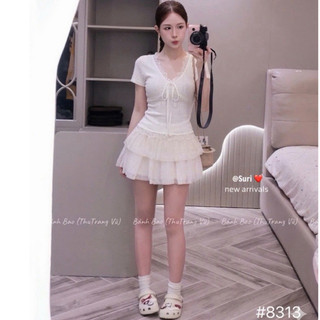 QCL1 8313 Áo tăm buộc nơ ngực phối ren siêu xinh chuẩn WGWE xịn sò