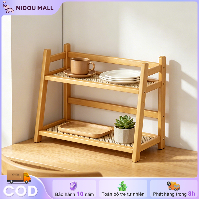 Kệ Gỗ 2 Tầng Phong Cách Tối Giản Để Đồ Trang Trí Và Đồ Dùng Hàng Ngày Tạo Góc Sống Đẹp Cho Người Trẻ